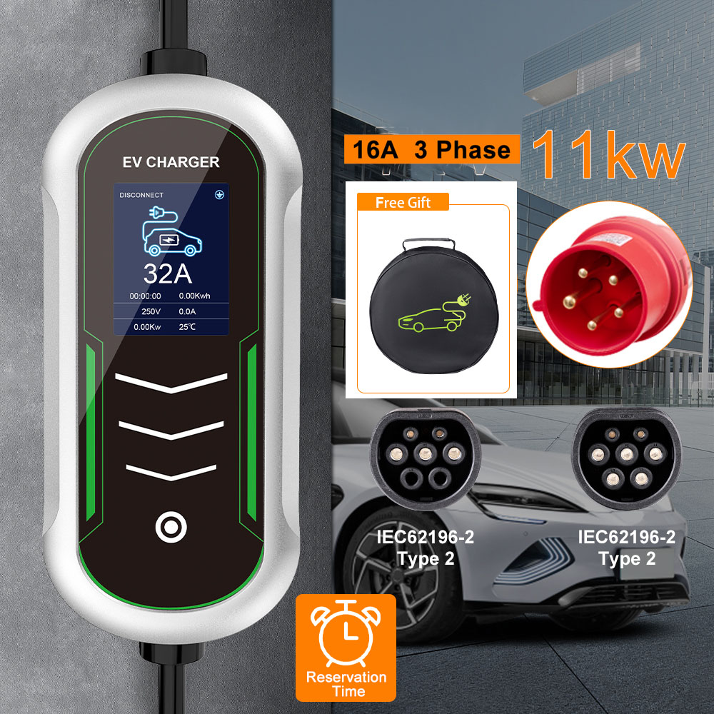 Portable Ev Charger 32A Type 2 Cee Plug - เครื่องชาร์จรถยนต์ไฟฟ้าแบบพกพา IPENGEN 11KW รุ่น Type2 IEC62196-2