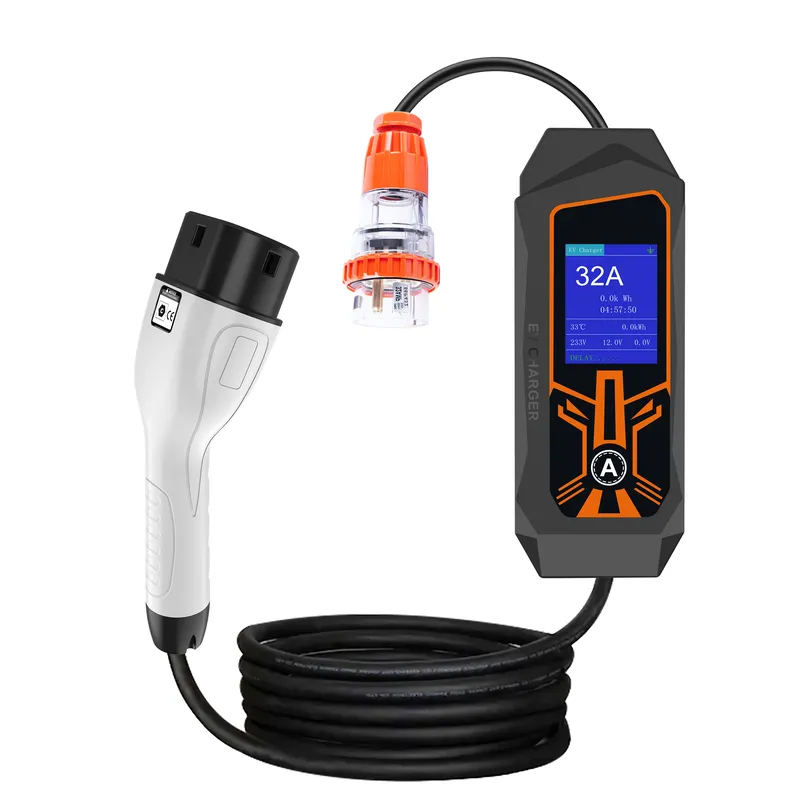 Portable Ev Charger 32A Type 2 Cee Plug - เครื่องชาร์จรถยนต์ไฟฟ้าแบบพกพา AP01 32A 7kW Type 2