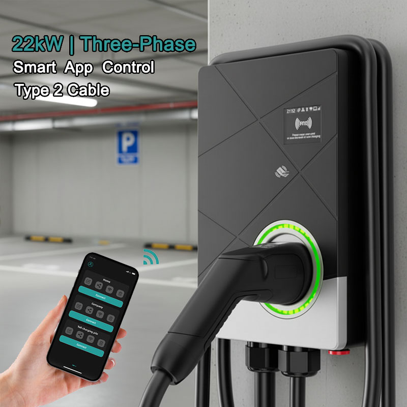 เครื่องชาร์จรถยนต์ไฟฟ้าแบบติดผ - 22Kw Wallbox Type 2 Ocpp Rfid บทวิจารณ์และราคา