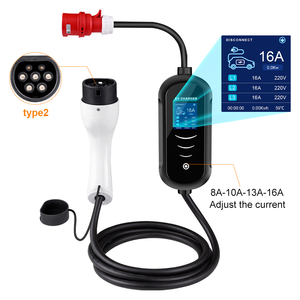 16A 11KW ipengen ที่ชาร์จแบบพก - Portable Ev Charger 32A Type 2 Cee Plug บทวิจารณ์และราคา
