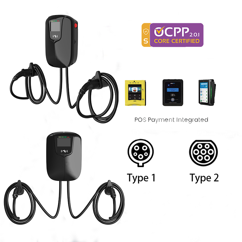 สถานีชาร์จรถยนต์ไฟฟ้าแบบ AC สอ - 22Kw Wallbox Type 2 Ocpp Rfid บทวิจารณ์และราคา