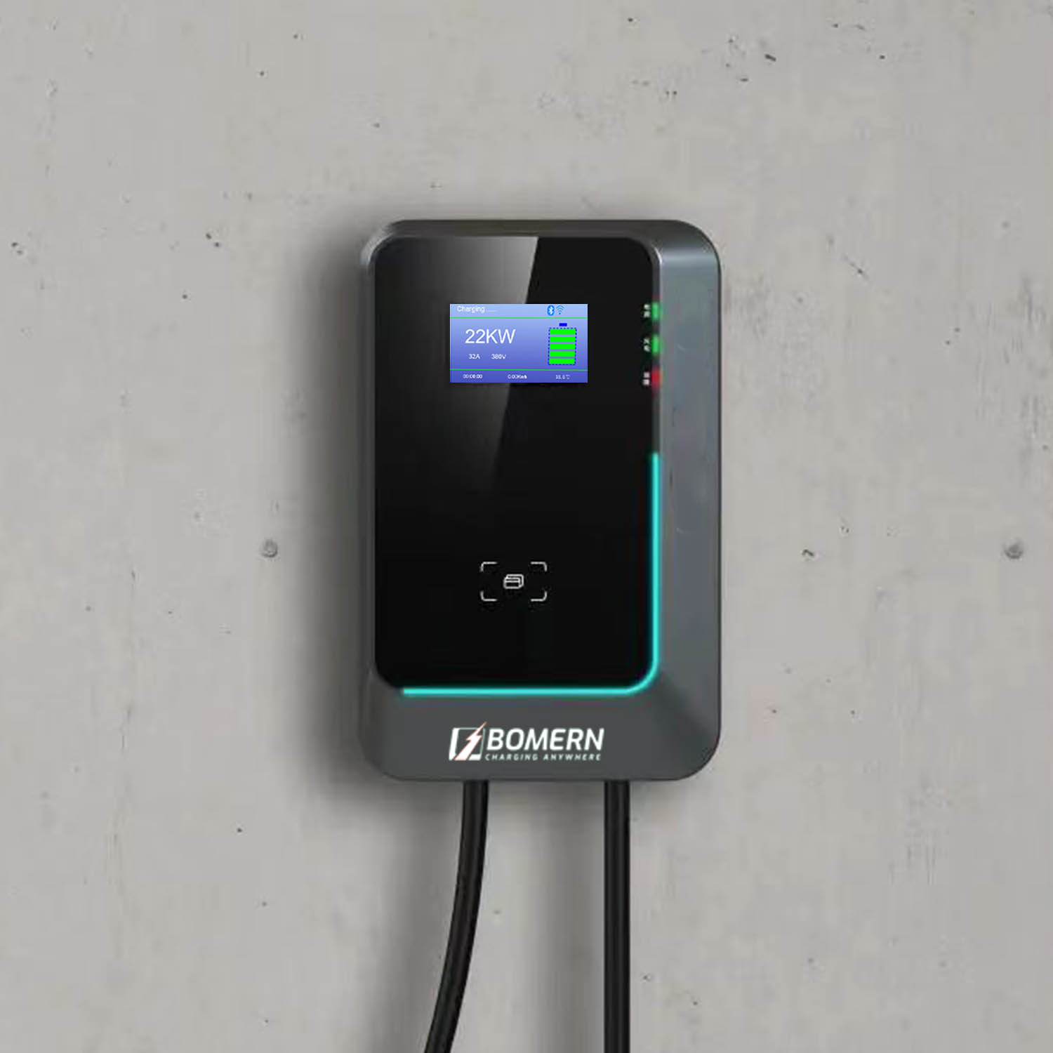 สถานีชาร์จรถยนต์ไฟฟ้าแบบติดผนั - 22Kw Wallbox Type 2 Ocpp Rfid บทวิจารณ์และราคา
